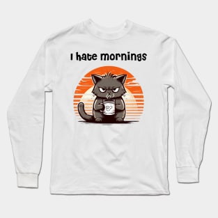 I hate mornings Long Sleeve T-Shirt